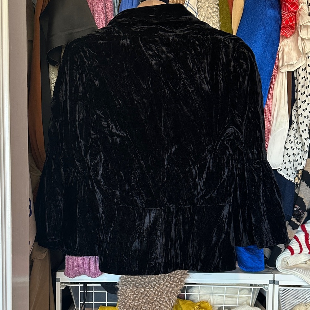 Batsheva Jerri Jacket in Black Crushed Velvet - Picture 5 of 7